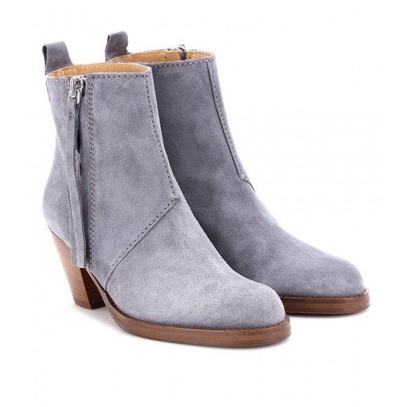NEW Acne Blue Suede Pistol Ankle Boots - Picture 2 of 5